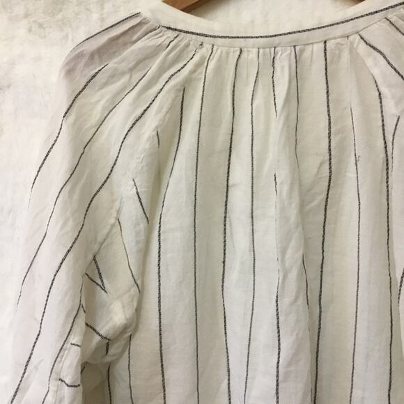 Joie White and Black Striped Peasant Tassel Top - Picture 15 of 15